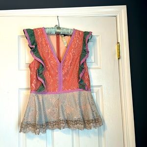 Sugar Lips Mixed Lace Shell